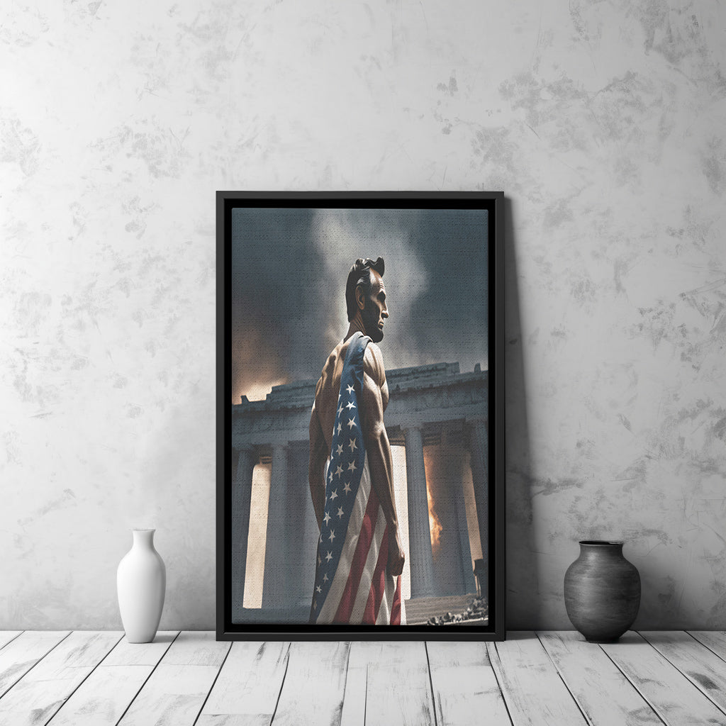 Abraham "Blue Steel" Lincoln (Framed Canvas)