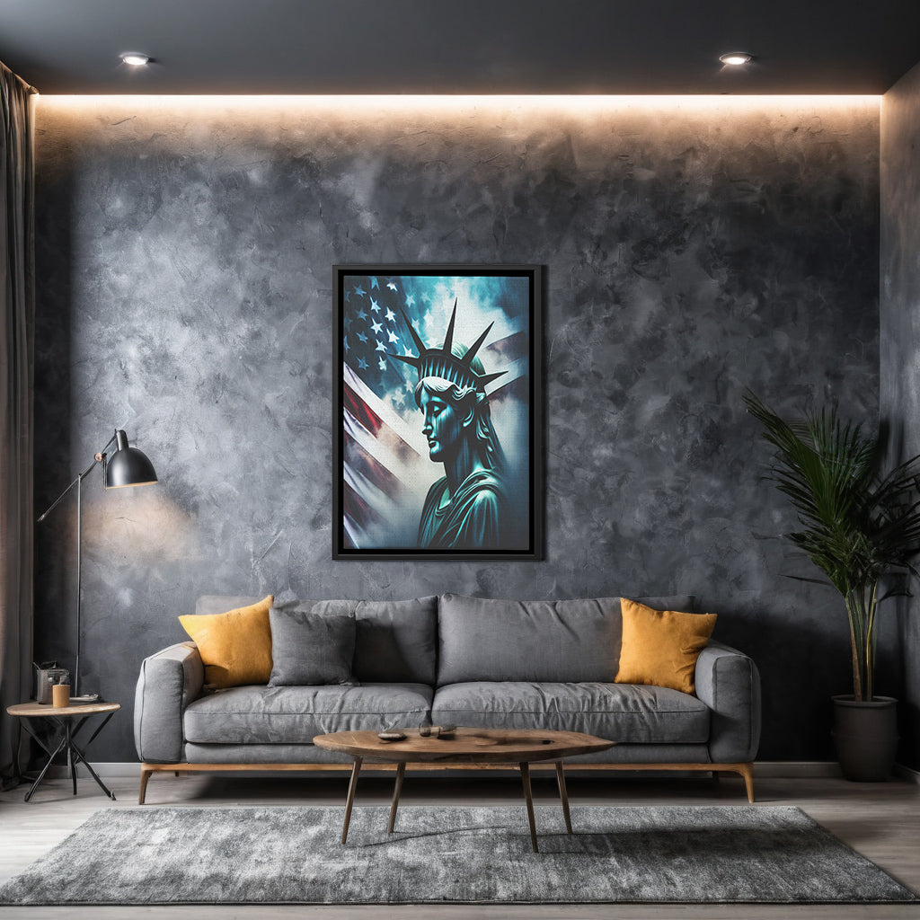 Lady Liberty Of Sorrow (Framed Canvas)