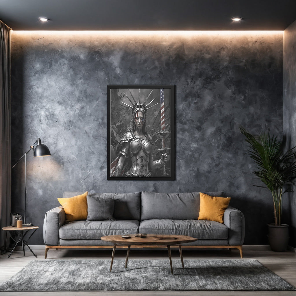 Lady "The Warrior" Liberty (Framed Art)