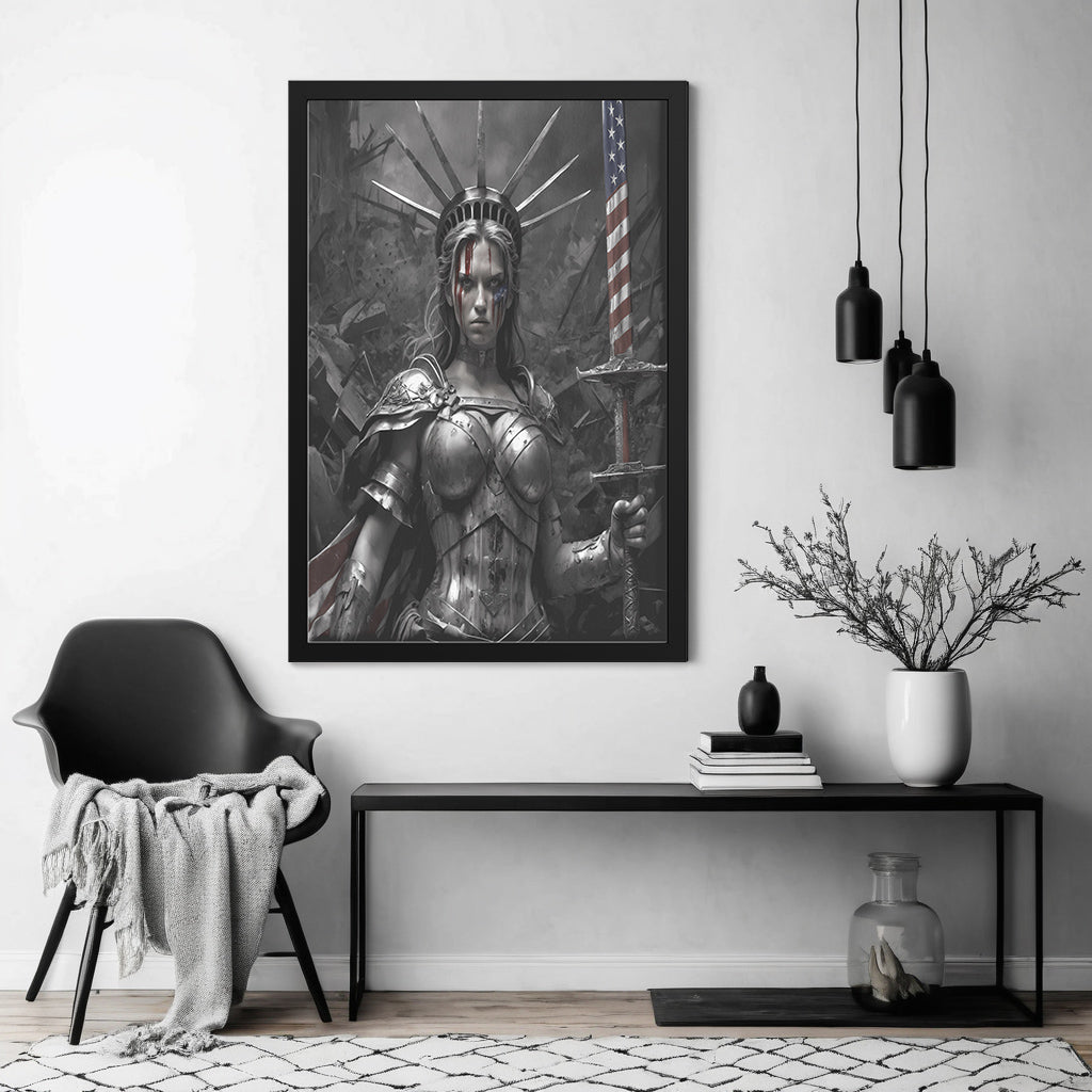 Lady "The Warrior" Liberty (Framed Art)
