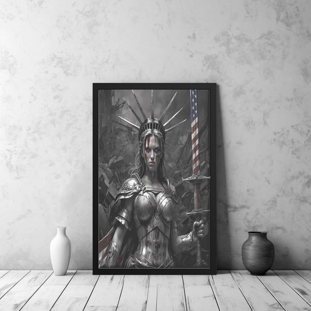 Lady "The Warrior" Liberty (Framed Art)