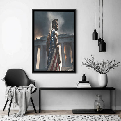 Abraham "Blue Steel" Lincoln (Framed Canvas)