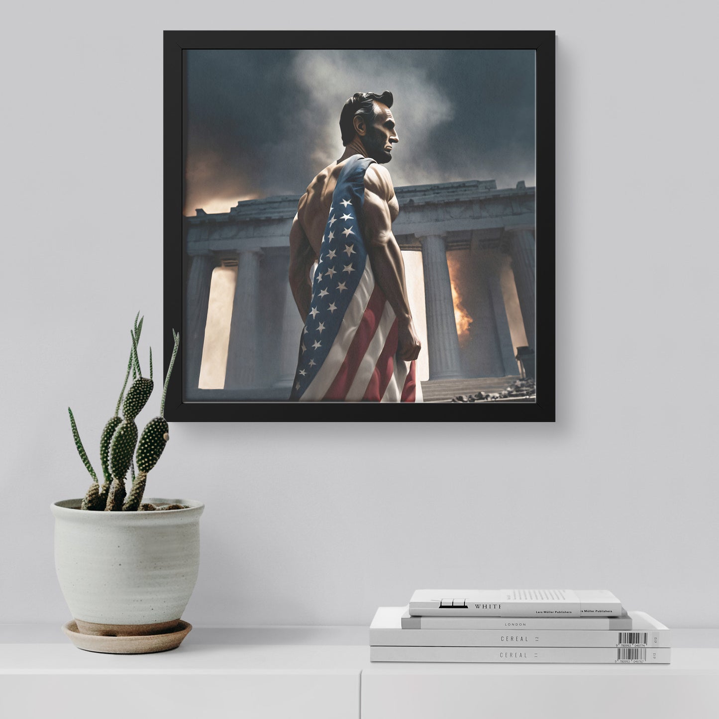 Abraham "Blue Steel" Lincoln. Canvas Print. Mock8