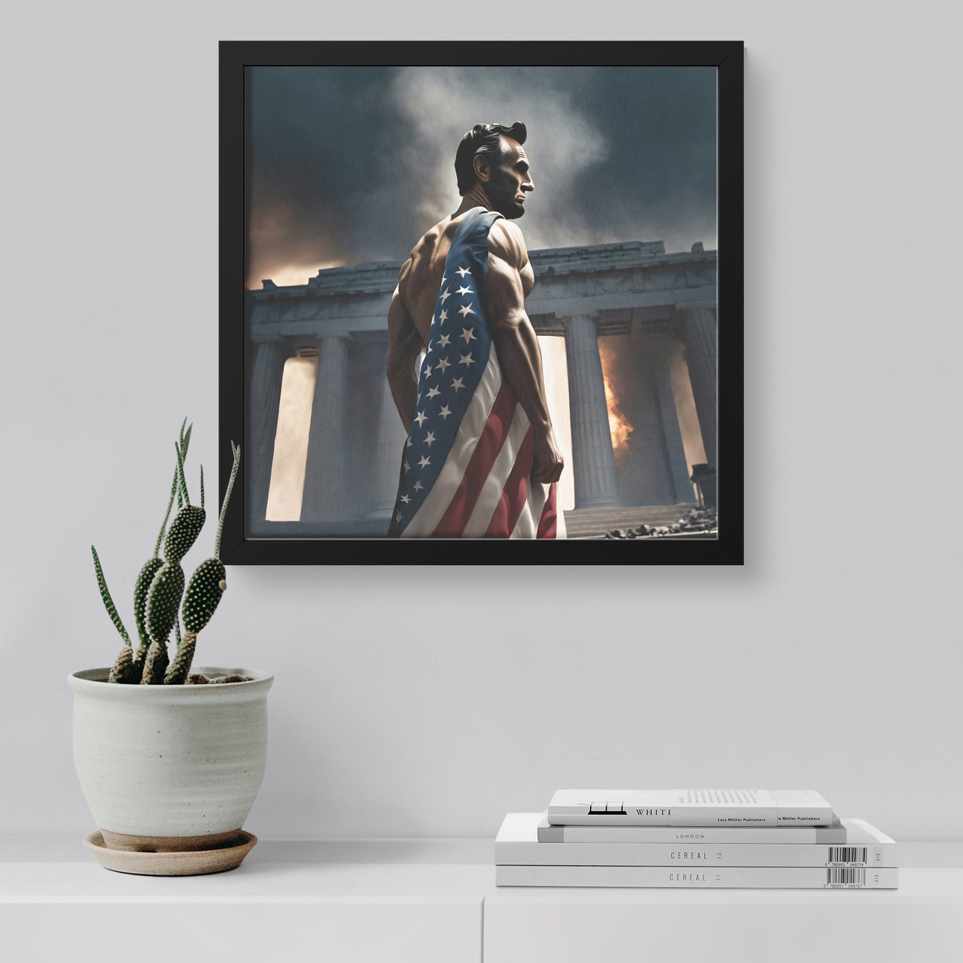 Abraham "Blue Steel" Lincoln. Canvas Print. Mock8