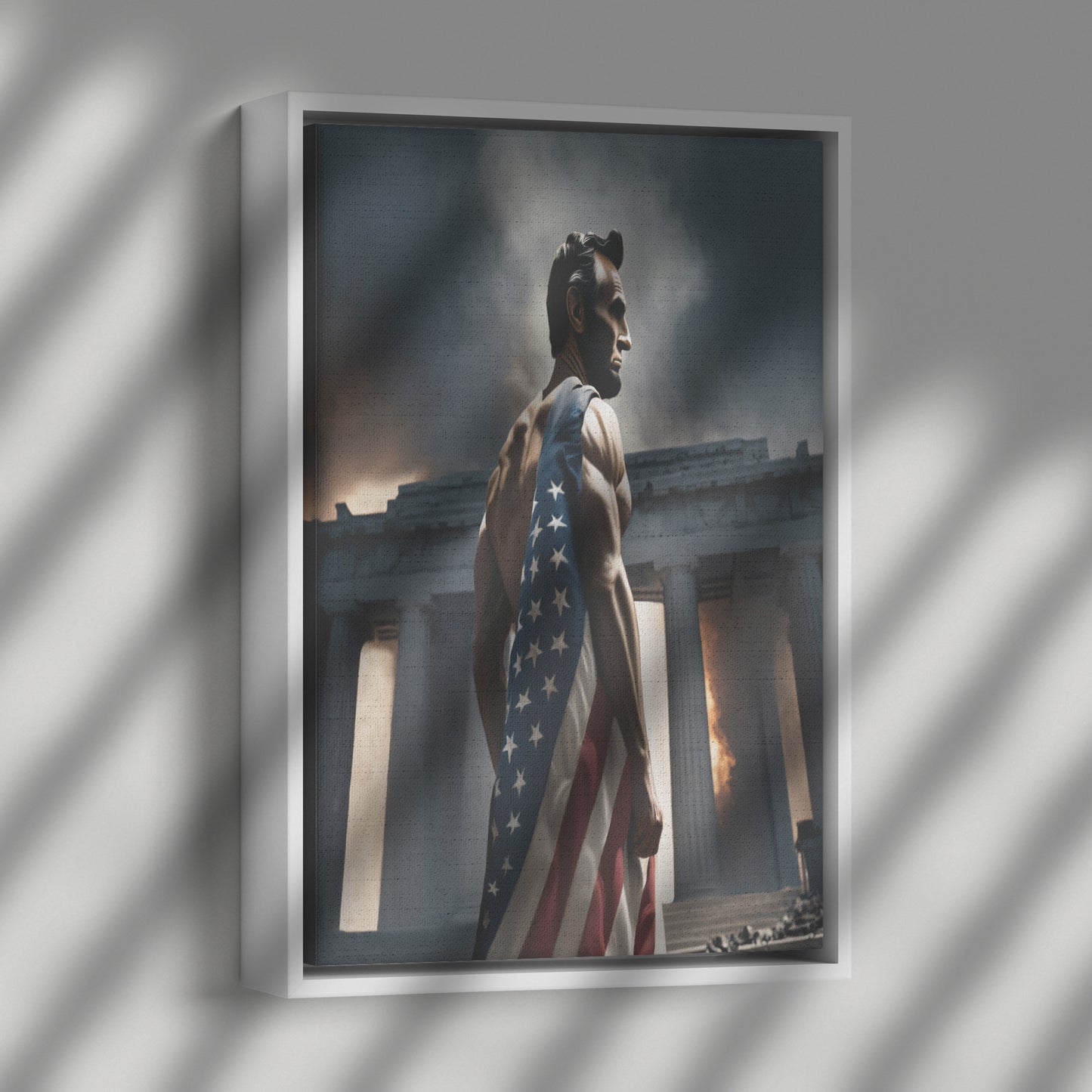 Abraham "Blue Steel" Lincoln. Canvas Print. Mock2