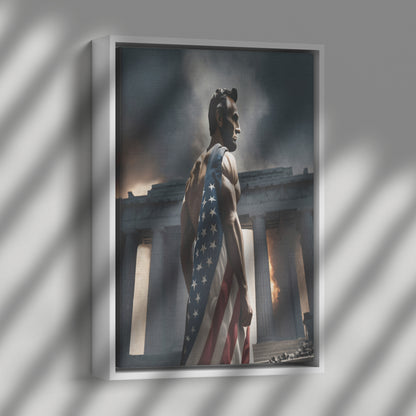 Abraham "Blue Steel" Lincoln. Canvas Print. Mock2