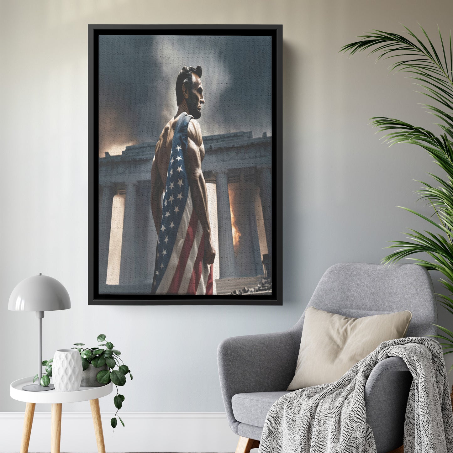 Abraham "Blue Steel" Lincoln. Canvas Print. Mock3