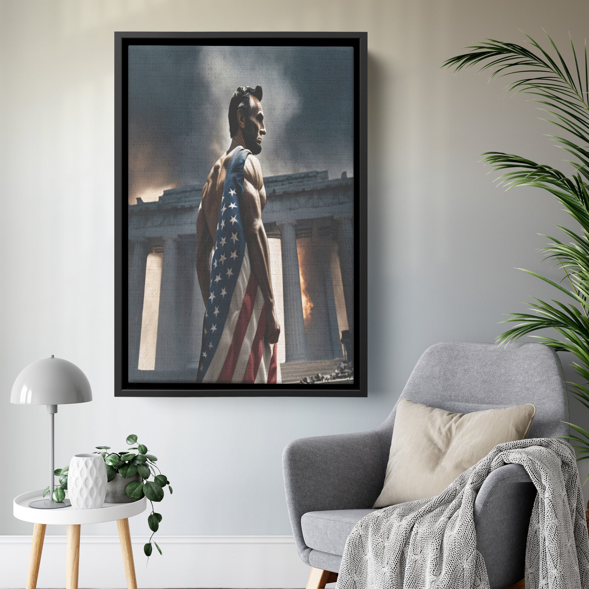 Abraham "Blue Steel" Lincoln. Canvas Print. Mock3