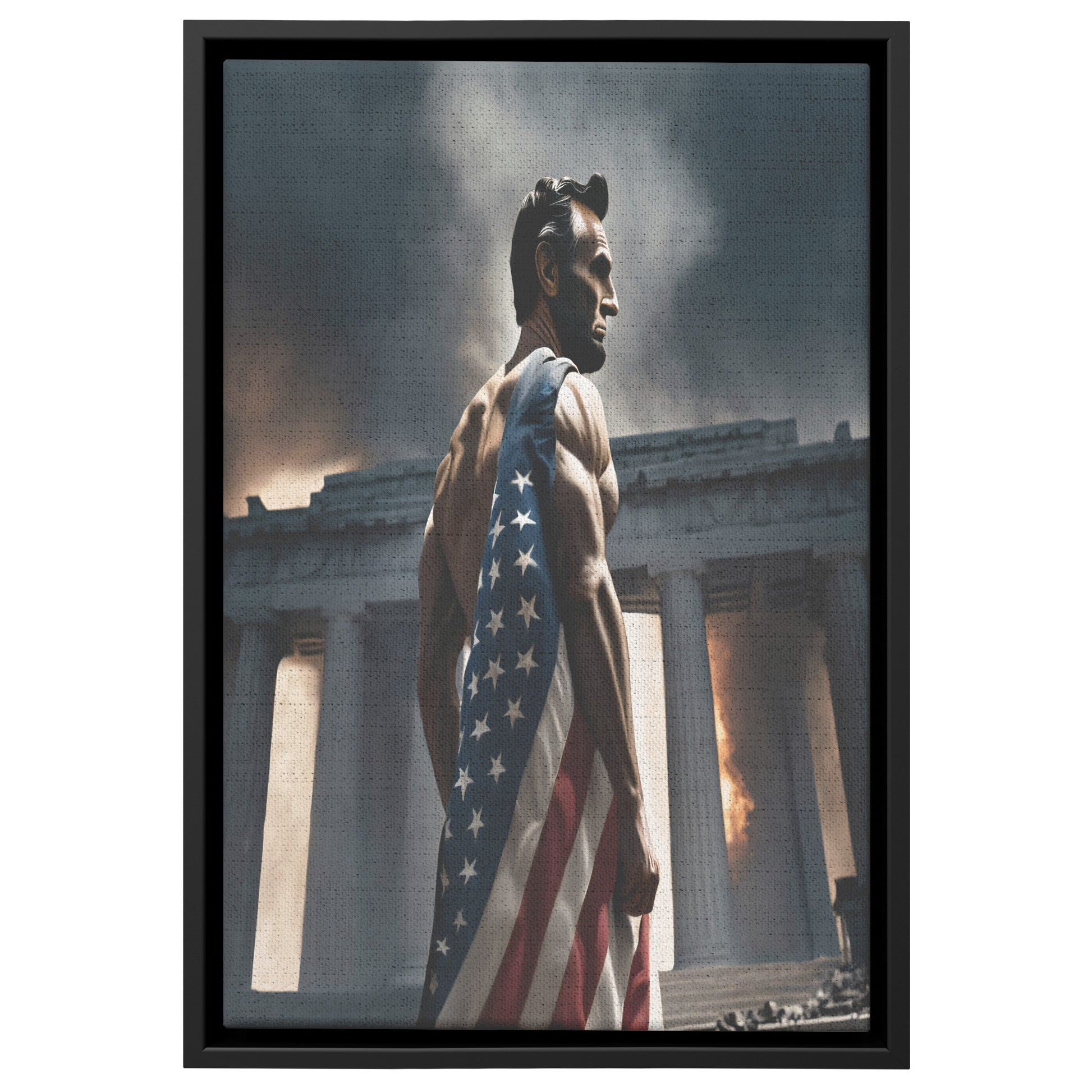 Abraham "Blue Steel" Lincoln. Canvas Print. Mock