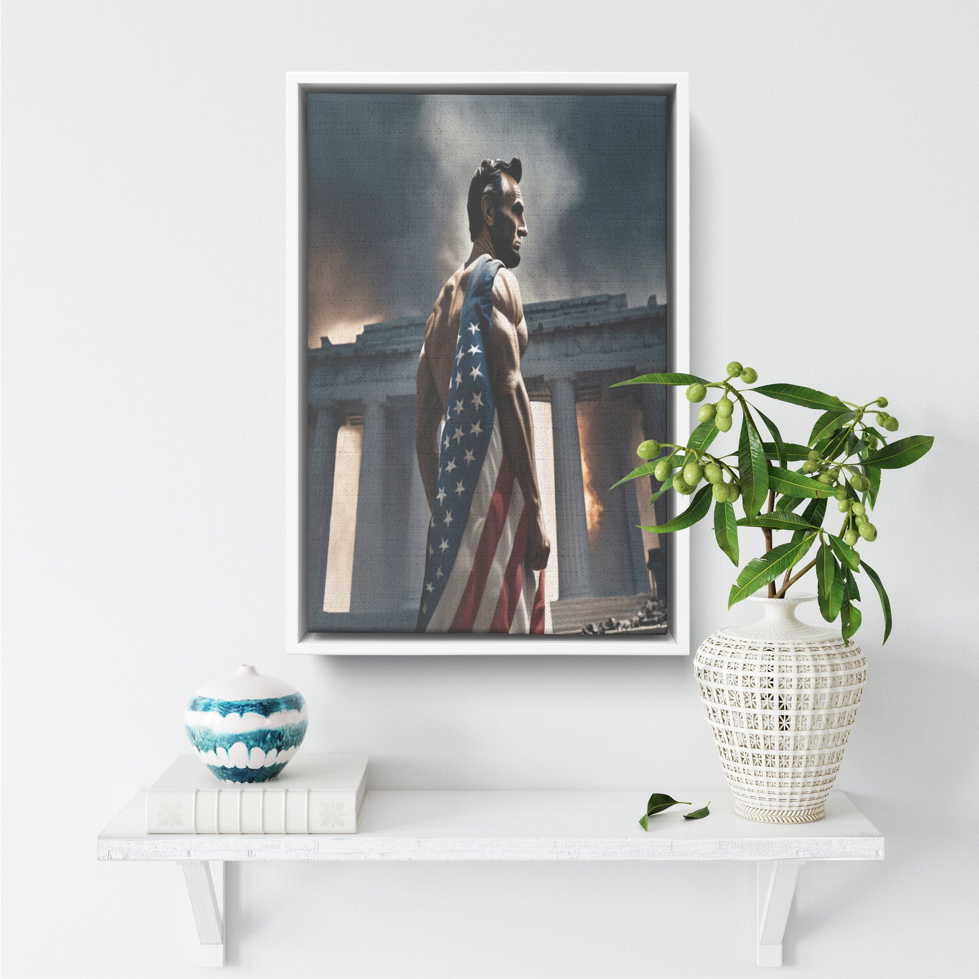 Abraham "Blue Steel" Lincoln. Canvas Print. Mock4