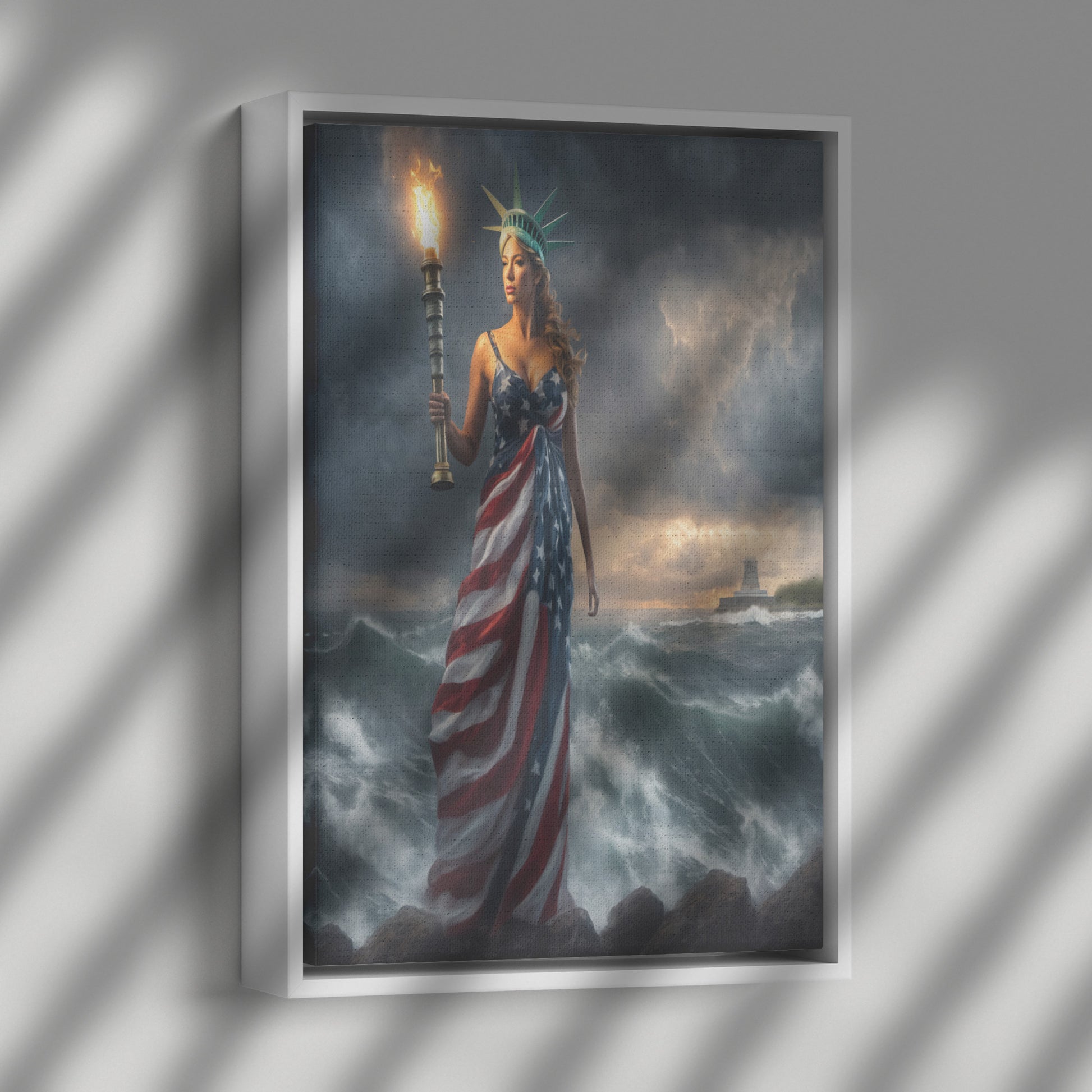 Lady "Beacon Of Hope" Liberty. Canvas Print. Mock