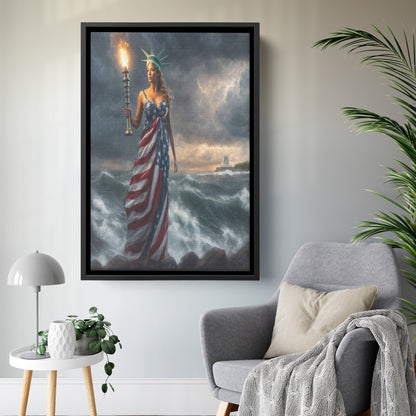 Lady "Beacon Of Hope" Liberty. Canvas Print. Mock2