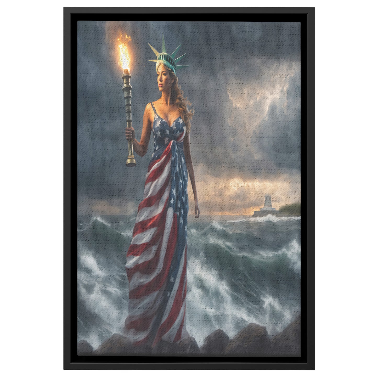 Lady "Beacon Of Hope" Liberty. Canvas Print. Mock3