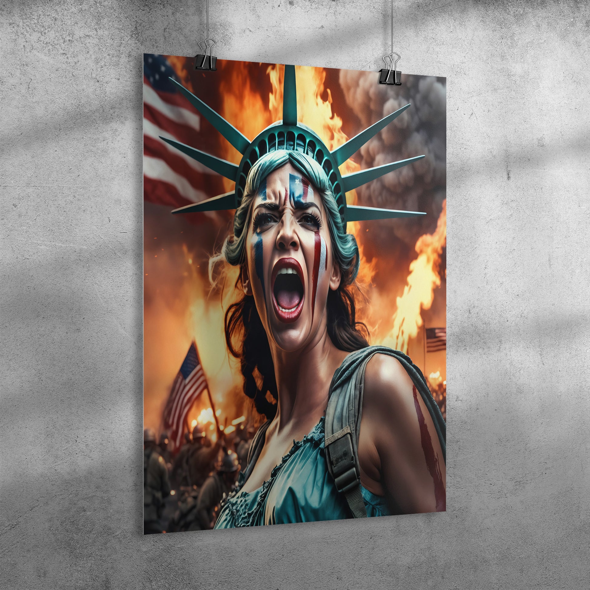 Lady "Freedom" Liberty. Canvas Poster. Mock