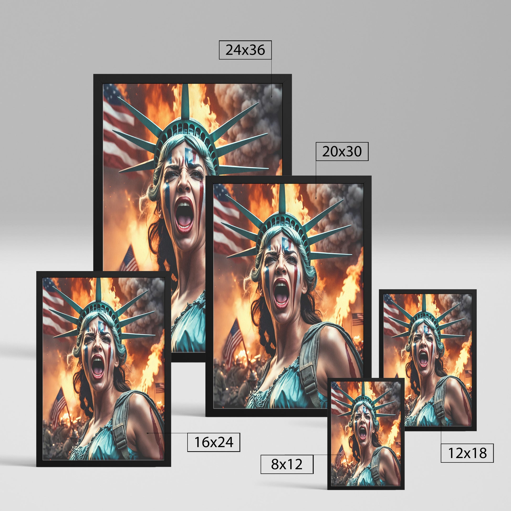 Lady "Freedom" Liberty. Canvas Print. Mock7