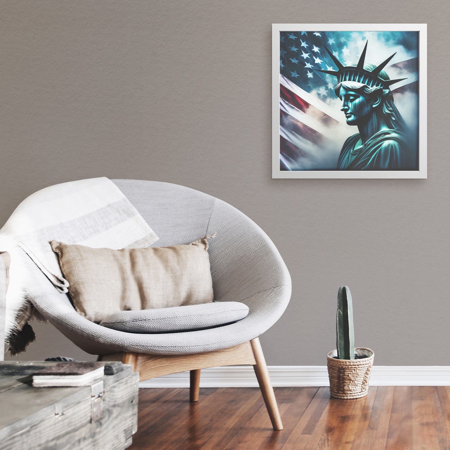 Lady Liberty Of Sorrow. Canvas Print. Mock6