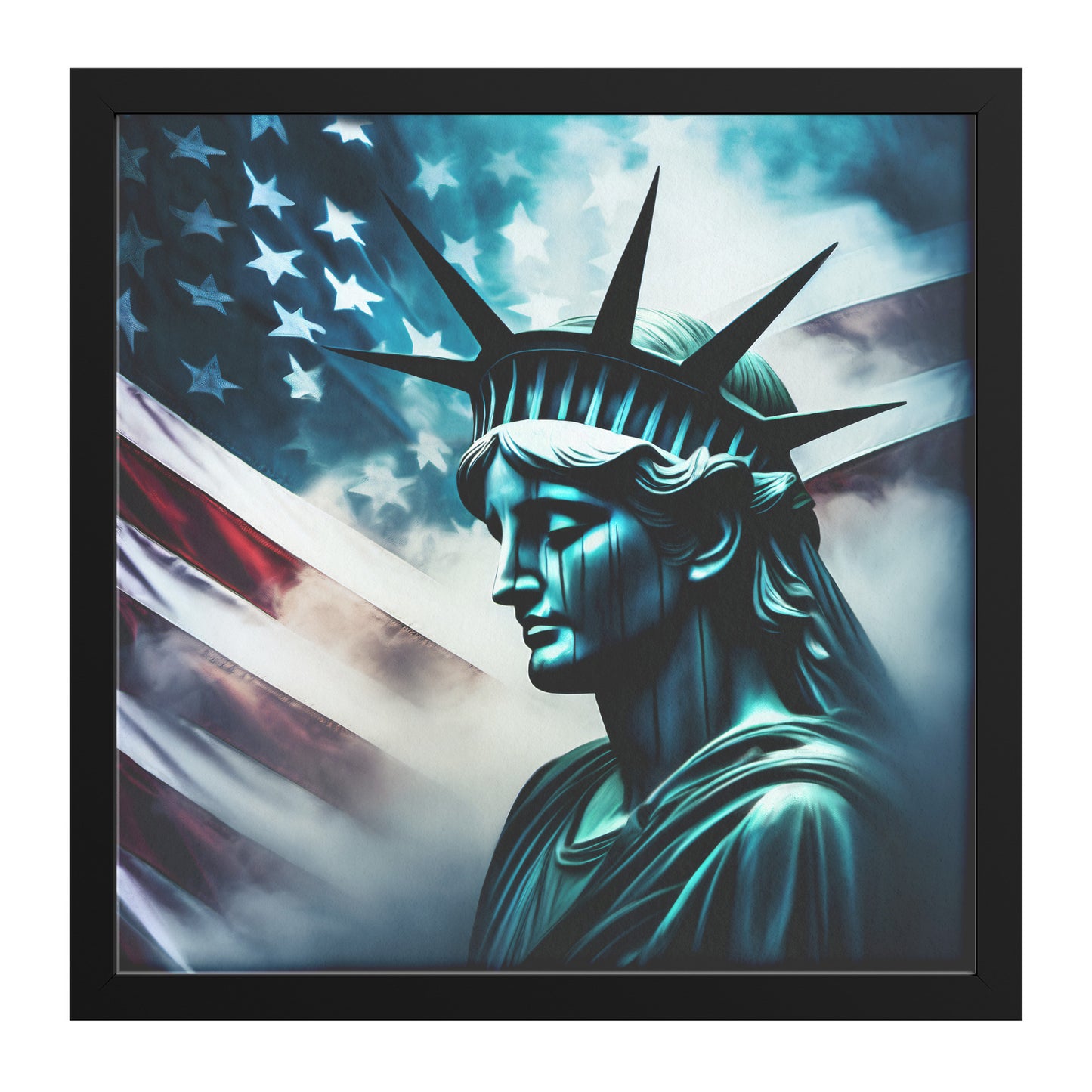 Lady Liberty Of Sorrow. Canvas Print. Mock4