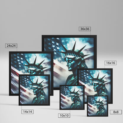 Lady Liberty Of Sorrow. Canvas Print. Mock