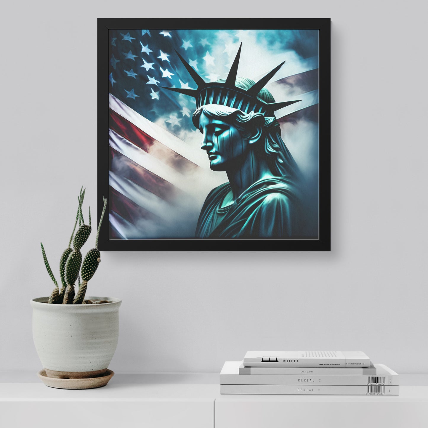 Lady Liberty Of Sorrow. Canvas Print. Mock5