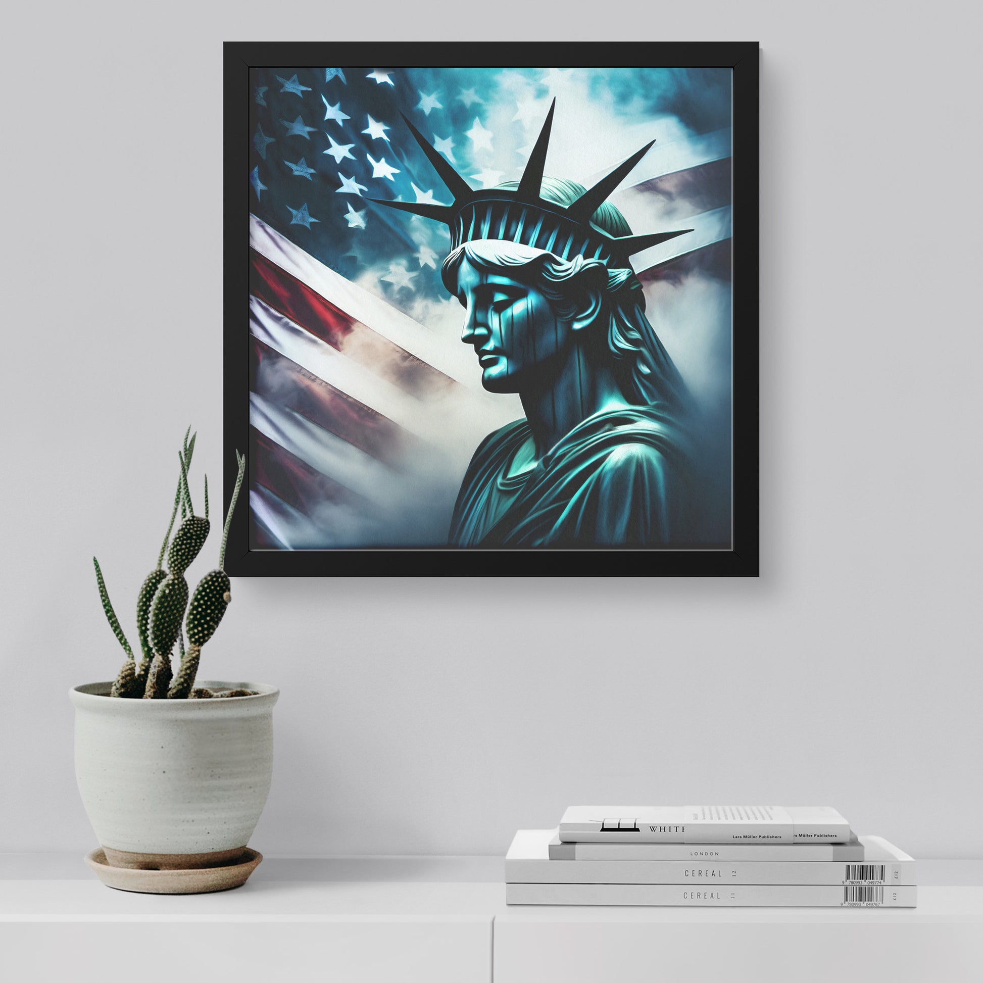 Lady Liberty Of Sorrow. Canvas Print. Mock5