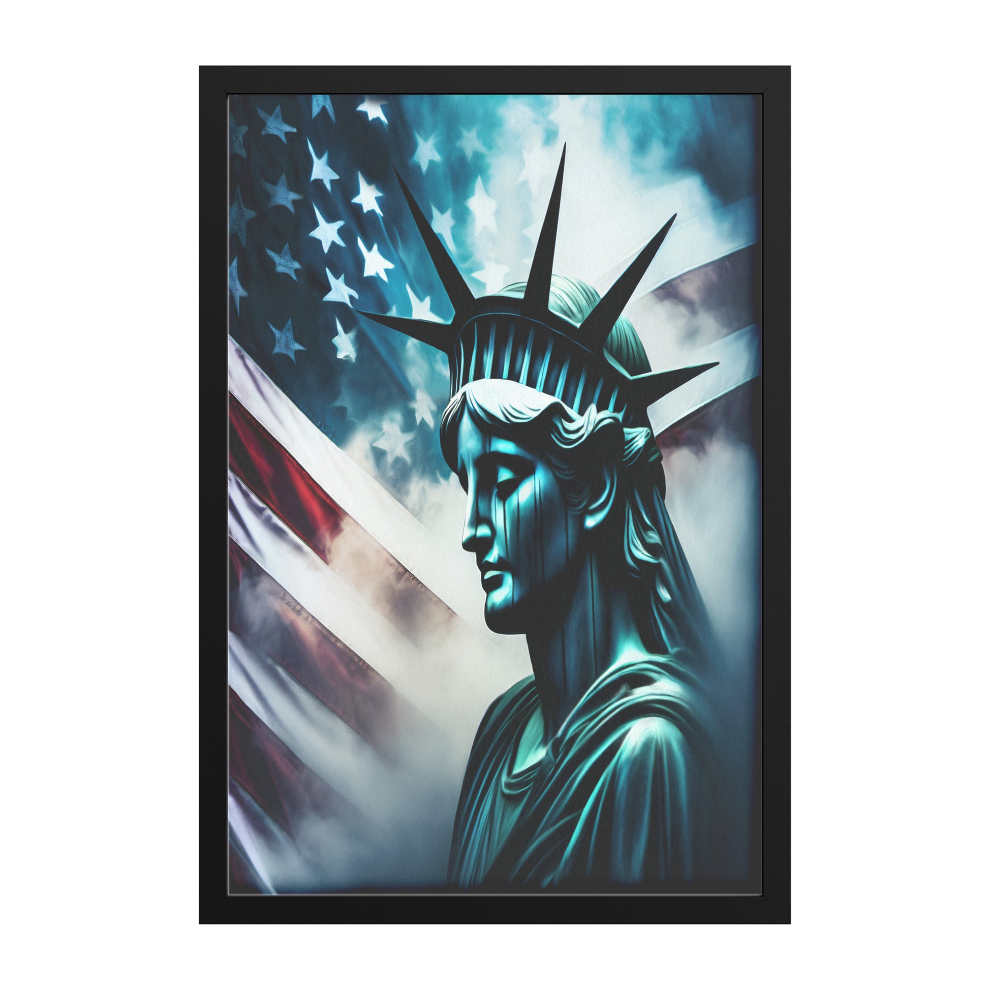 Lady Liberty Of Sorrow. Canvas Print. Mock3