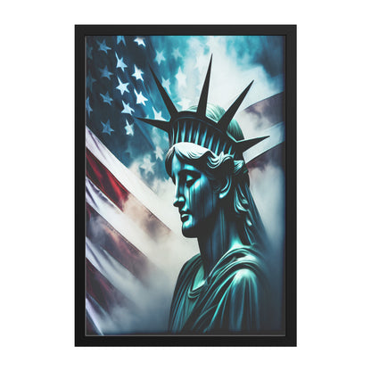 Lady Liberty Of Sorrow. Canvas Print. Mock3