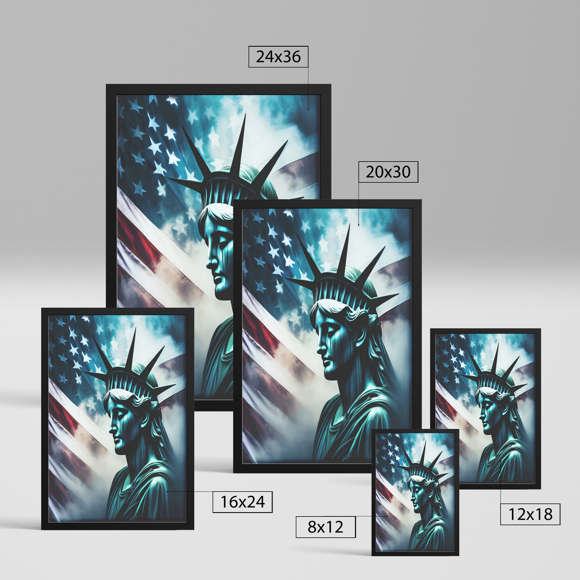 Lady Liberty Of Sorrow. Canvas Print. Mock2