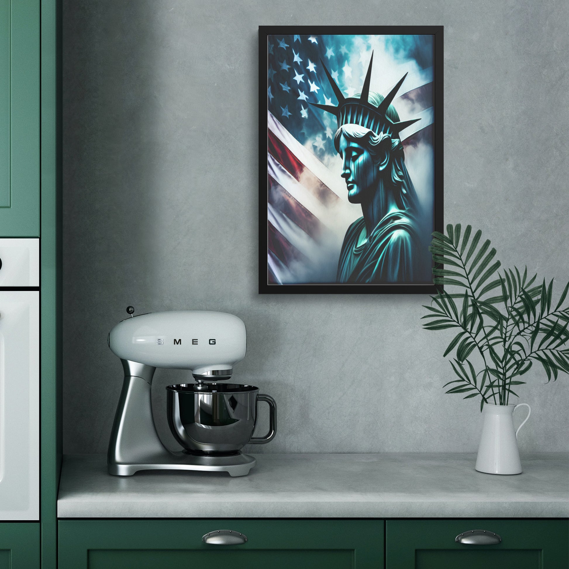 Lady Liberty Of Sorrow. Canvas Print. Mock7