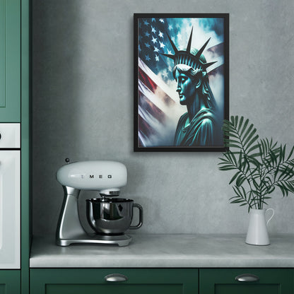 Lady Liberty Of Sorrow. Canvas Print. Mock7
