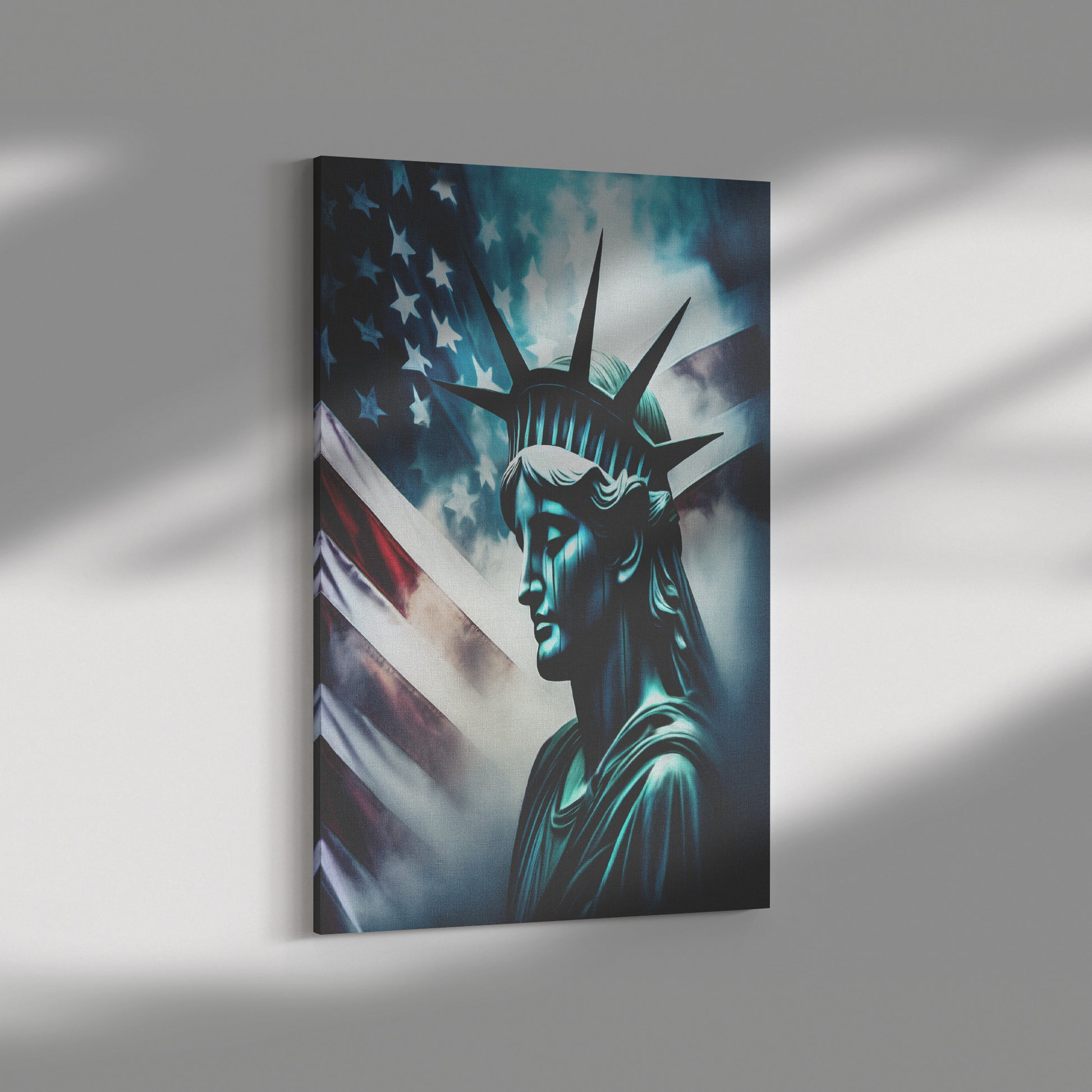 Lady Liberty Of Sorrow. Canvas Print. Mock2