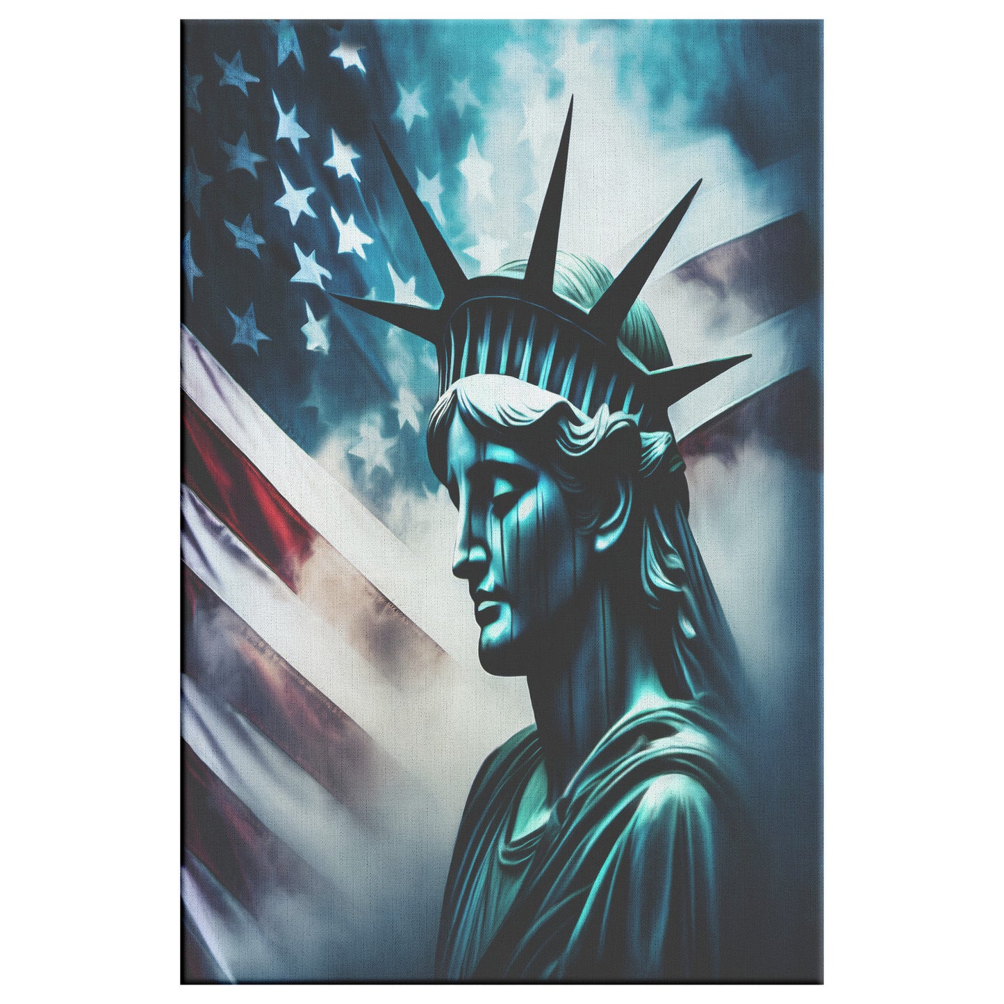 Lady Liberty Of Sorrow. Canvas Print. Mock3