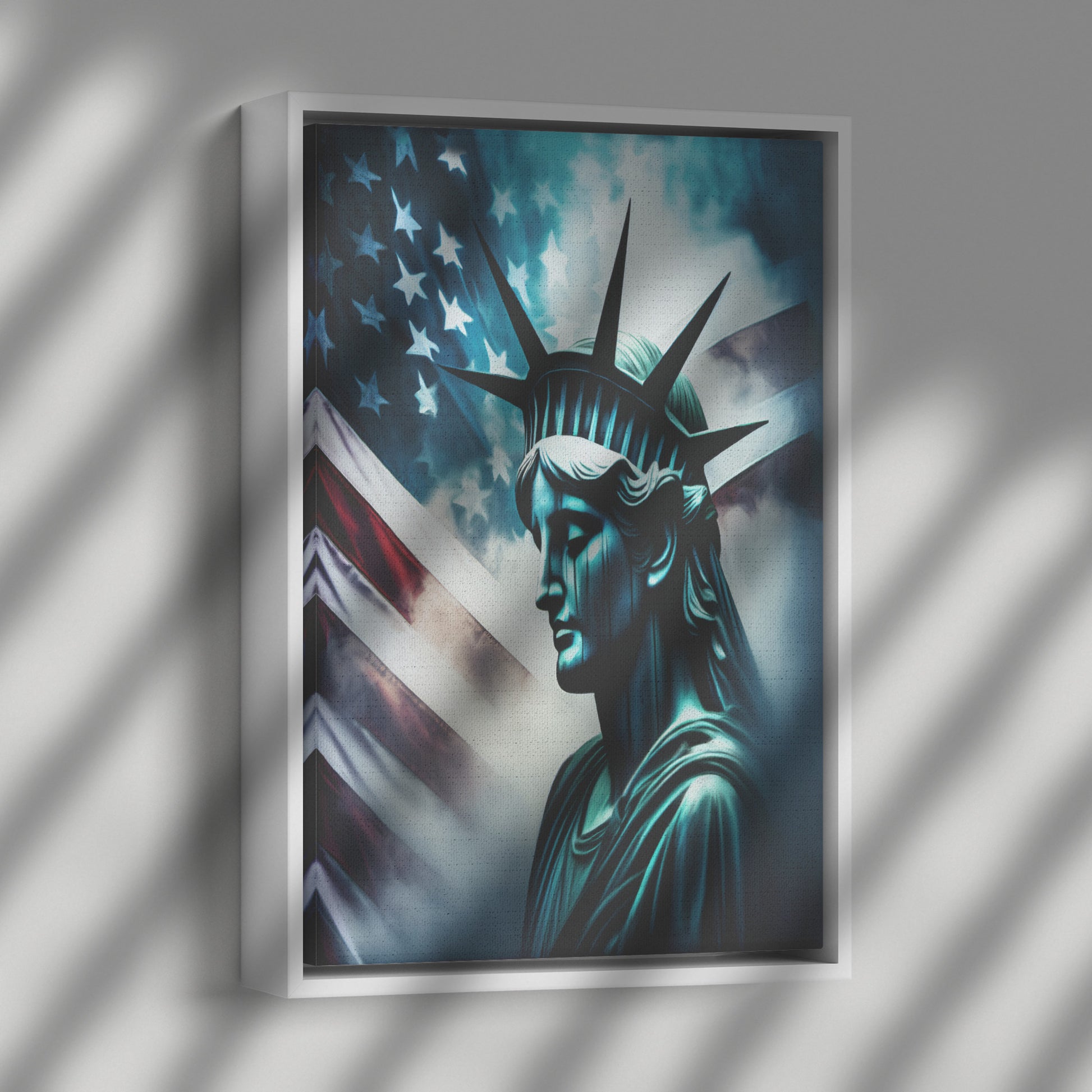 Lady Liberty Of Sorrow. Canvas Print. Mock