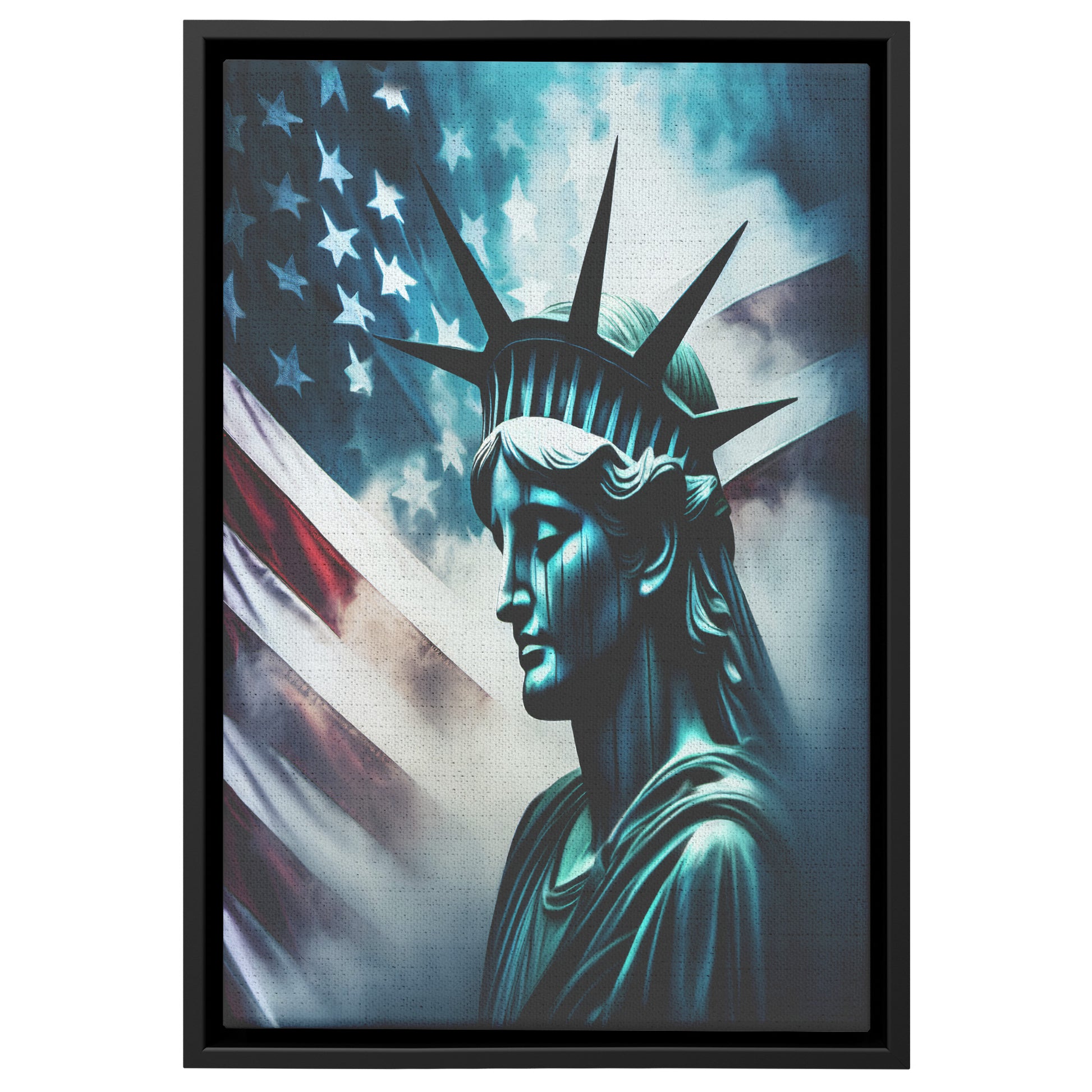 Lady Liberty Of Sorrow. Canvas Print. Mock3