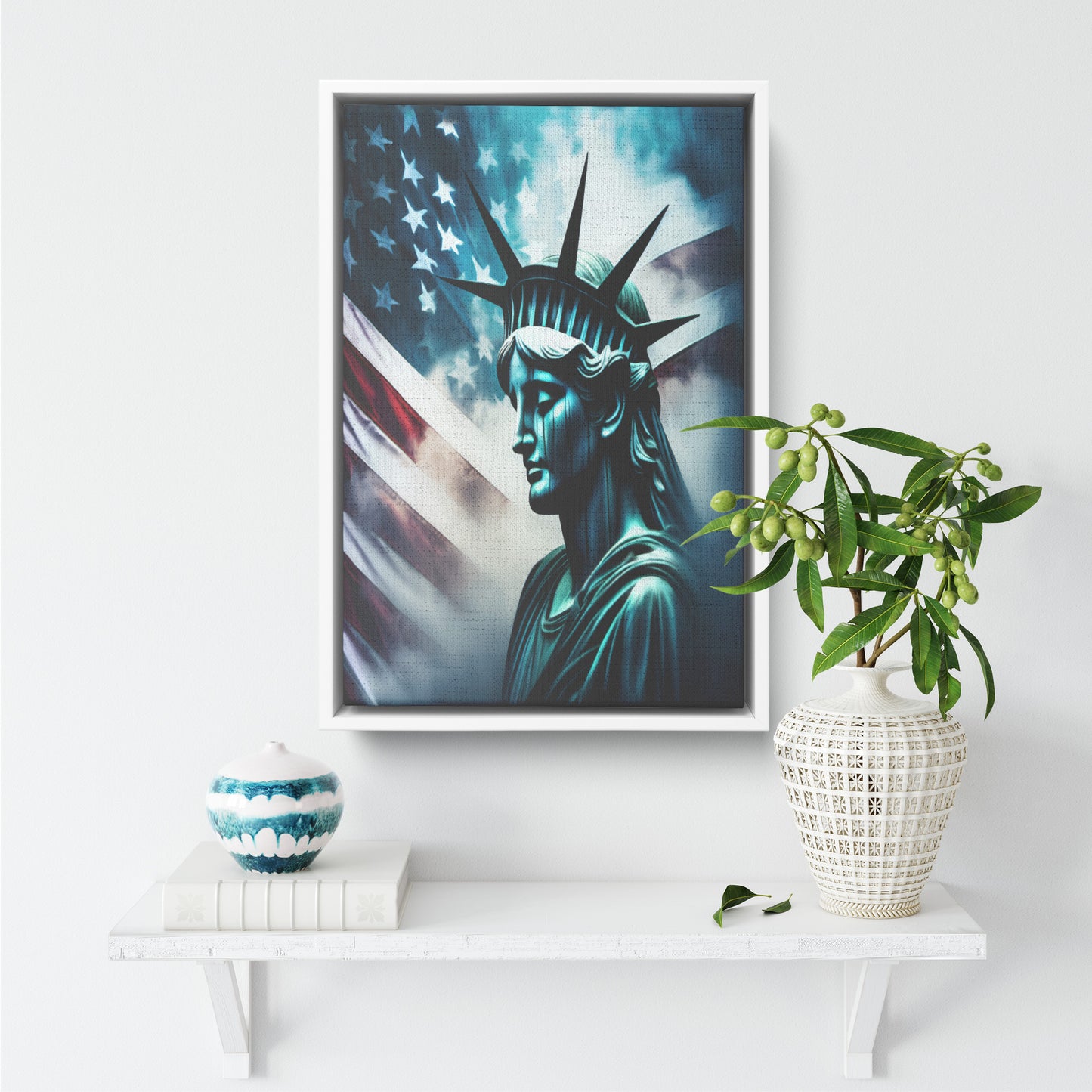 Lady Liberty Of Sorrow. Canvas Print. Mock4