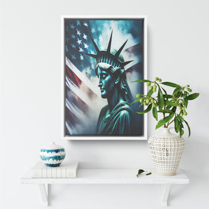 Lady Liberty Of Sorrow. Canvas Print. Mock4