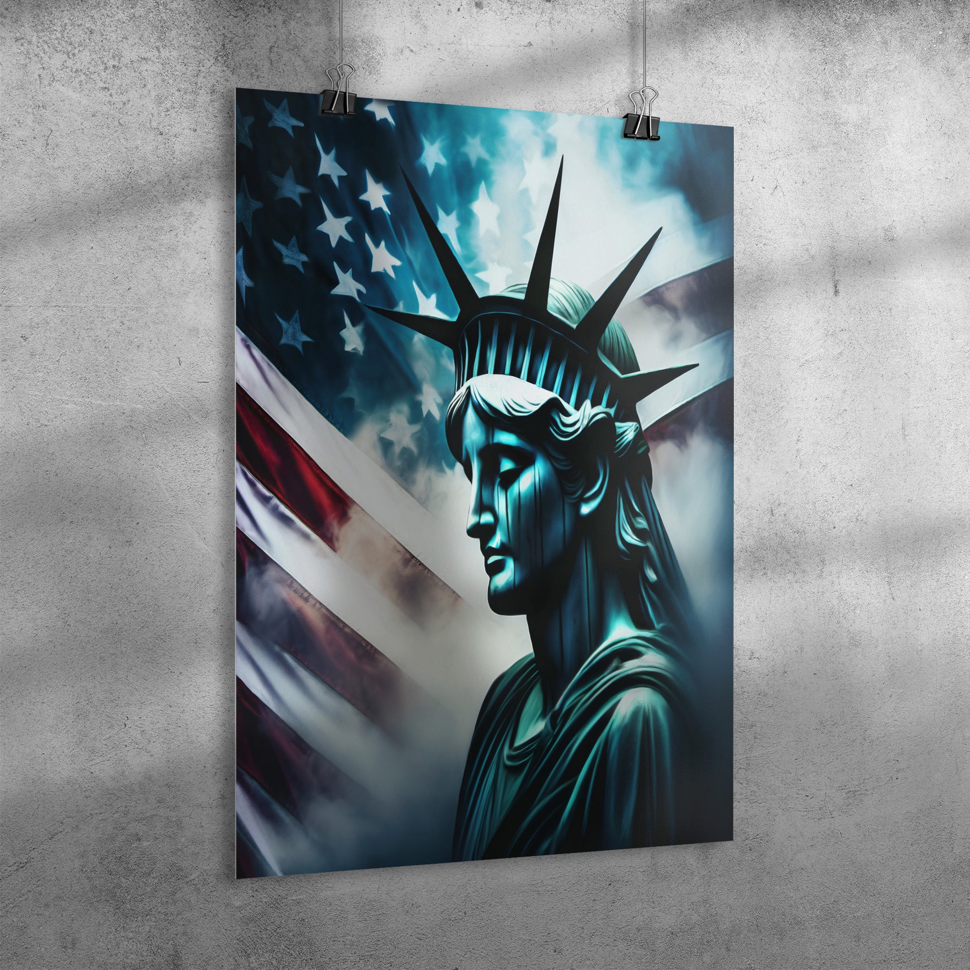 Lady Liberty Of Sorrow. Posters. Mock