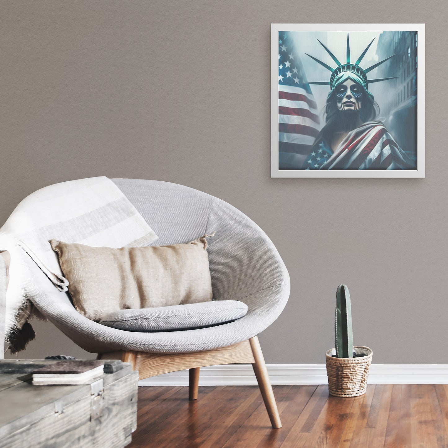 Lady "The Native" Liberty. Canvas Print. Mock7