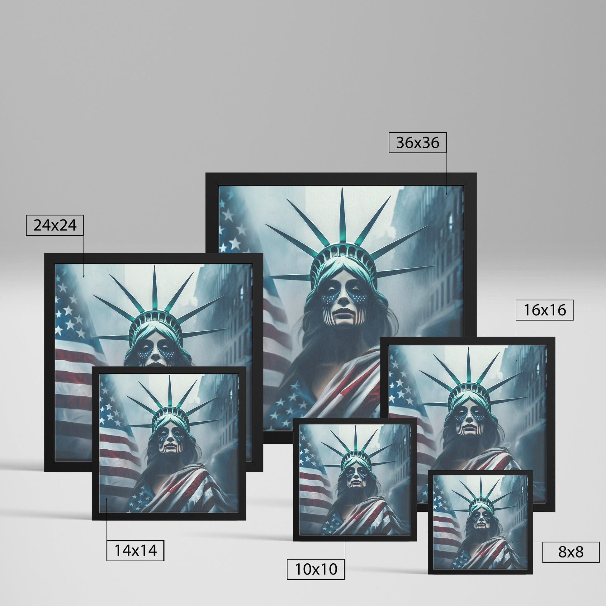 Lady "The Native" Liberty. Canvas Print. Mock