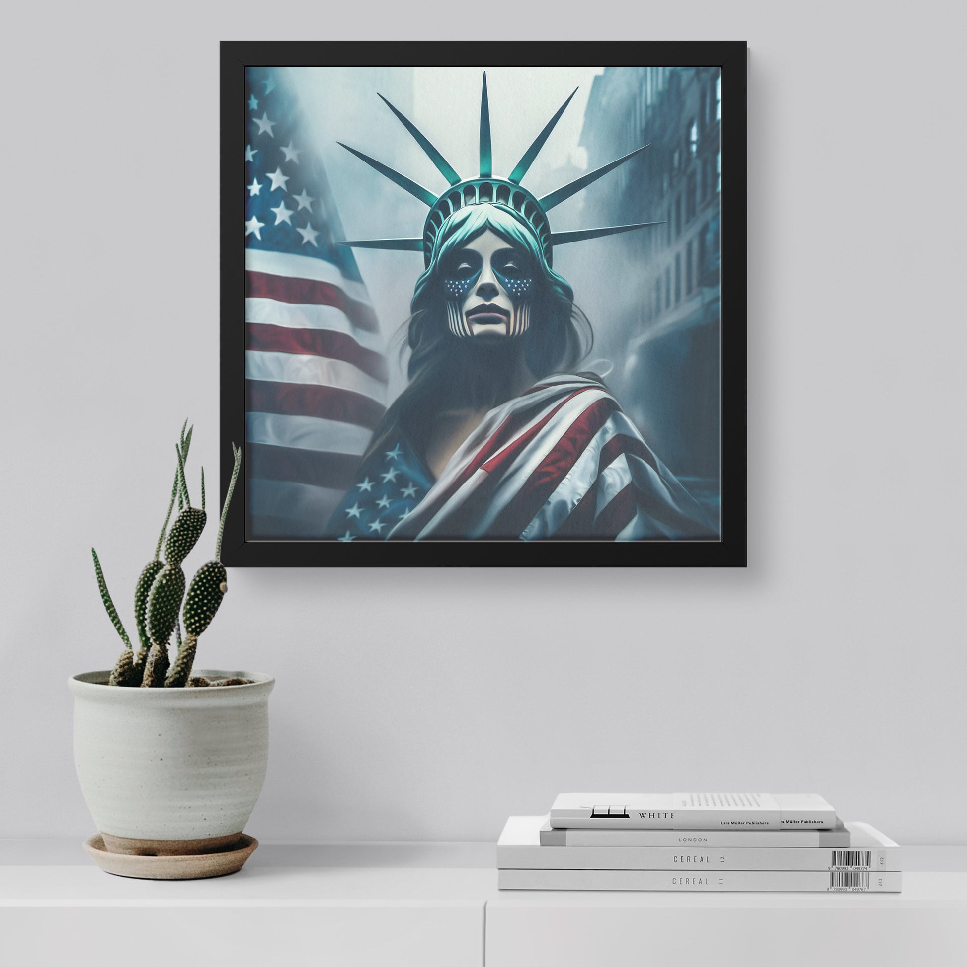 Lady "The Native" Liberty. Canvas Print. Mock8