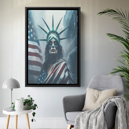 Lady "The Native" Liberty. Canvas Print. Mock2