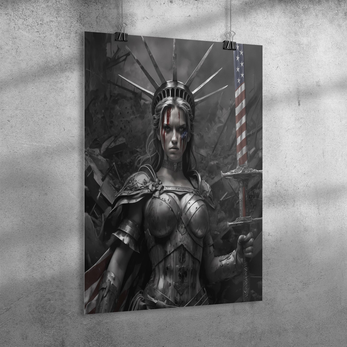 Lady "The Warrior" Liberty. Posters. Mock