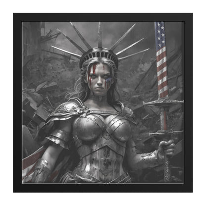 Lady "The Warrior" Liberty. Canvas Print. Mock7