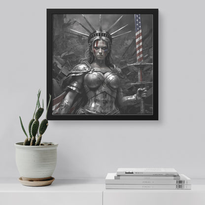 Lady "The Warrior" Liberty. Canvas Print. Mock8