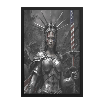 Lady "The Warrior" Liberty. Canvas Print. Mock