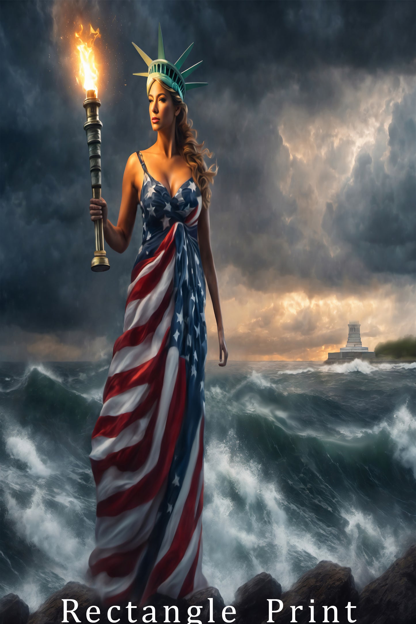 Lady "Beacon Of Hope" Liberty (Framed Canvas)