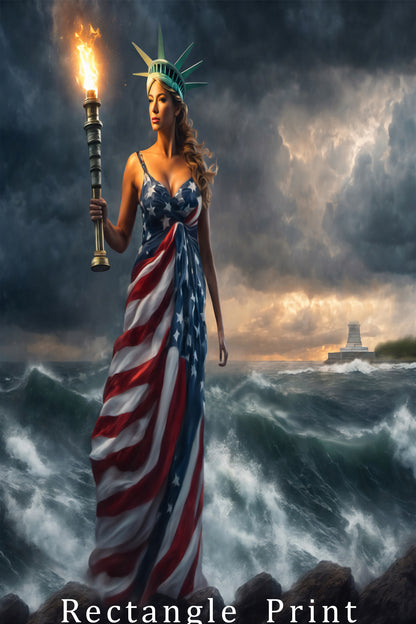 Lady "Beacon Of Hope" Liberty (Framed Canvas)