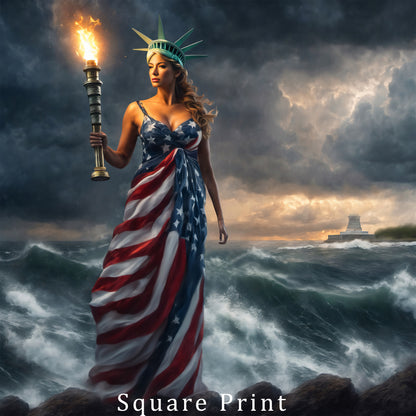 Lady "Beacon Of Hope" Liberty (Framed Canvas)