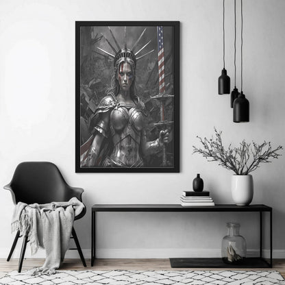 Lady "The Warrior" Liberty (Framed Art)