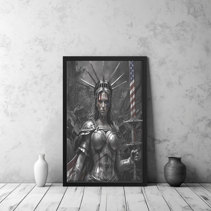 Lady "The Warrior" Liberty (Framed Art)